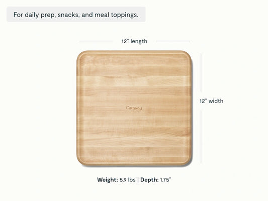 12” Prep & Serve Butcher Block - Dual-Sided Square Butcher Block - US 6600