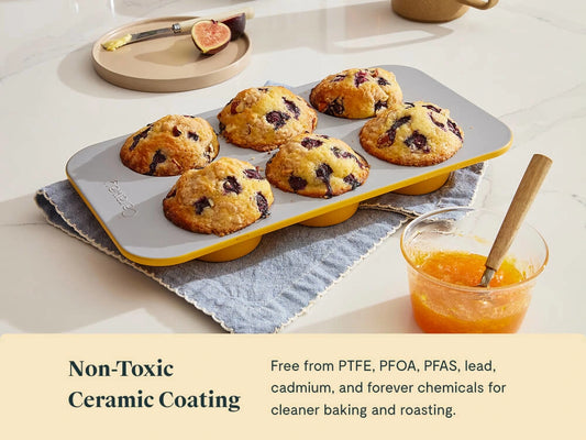 6-Cup Muffin Pan - 12x7” Non-Stick Ceramic Muffin Pan - US 7013
