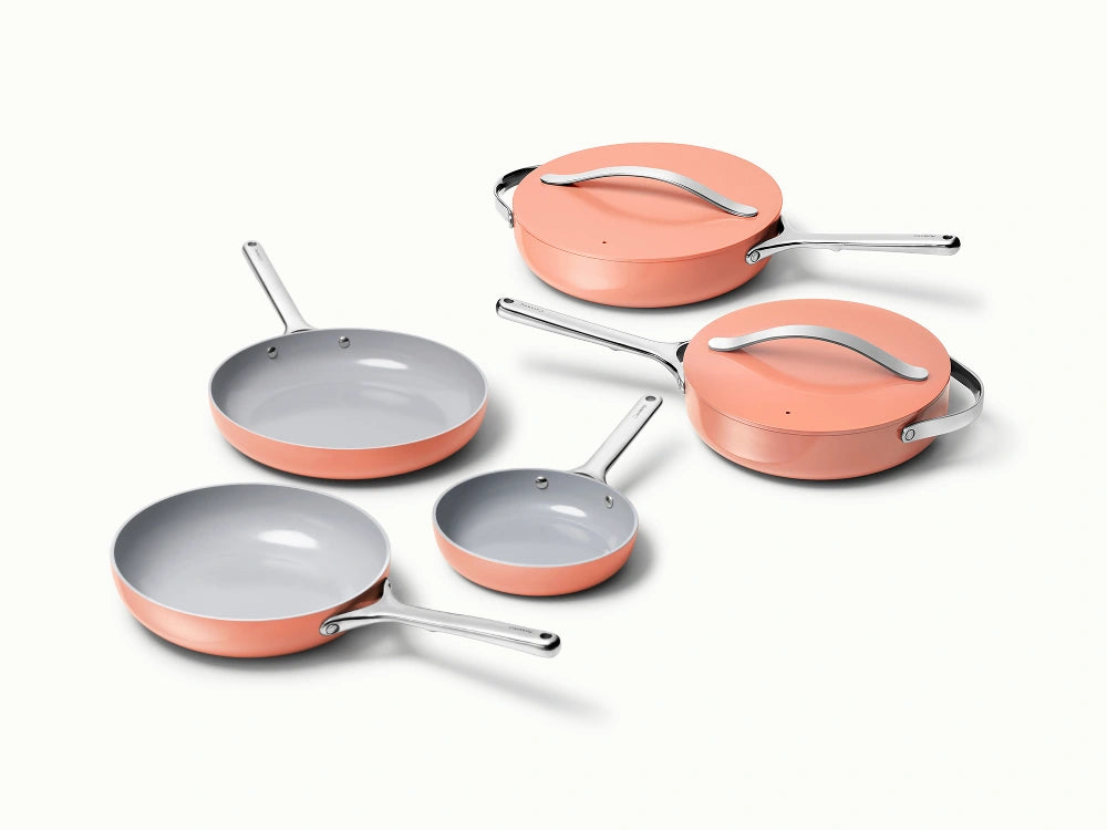 7pc Fry & Sauté Set - 7-Piece Set of Ceramic-Coated Pans With Lids - US 1337