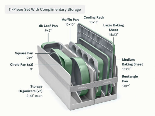 Bakeware Set - 11-Piece Set With Storage Organizers - US 8417