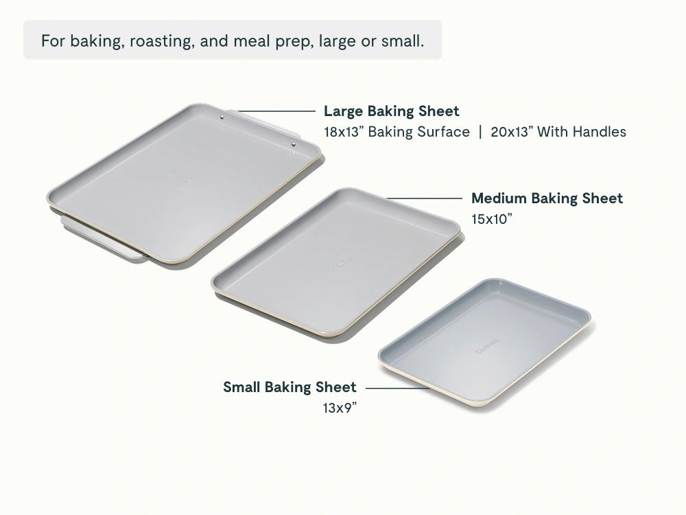 Baking Sheet Trio - 18x13", 15x10" & 13x9” Non-Stick Ceramic Sheets - US 7020