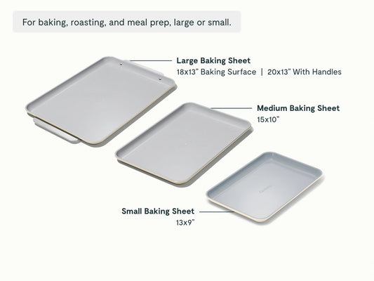 Baking Sheet Trio - 18x13", 15x10" & 13x9” Non-Stick Ceramic Sheets - US 7020