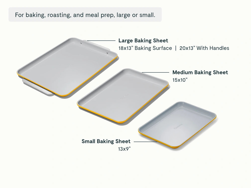 Baking Sheet Trio - 18x13", 15x10" & 13x9” Non-Stick Ceramic Sheets - US 3972