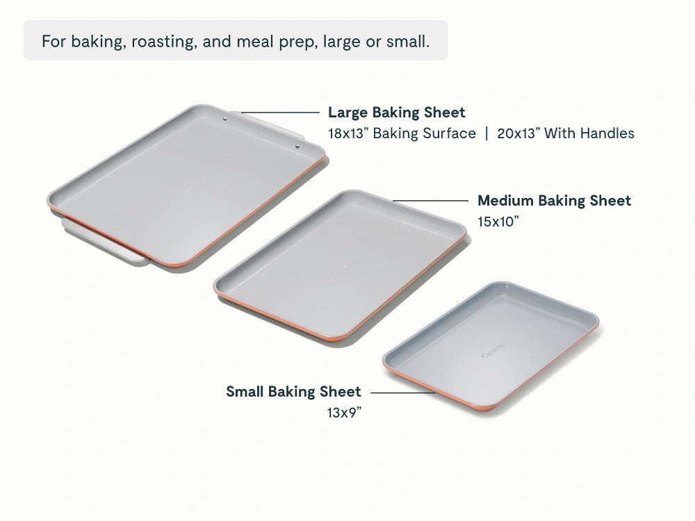 Baking Sheet Trio - 18x13", 15x10" & 13x9” Non-Stick Ceramic Sheets - US 2868