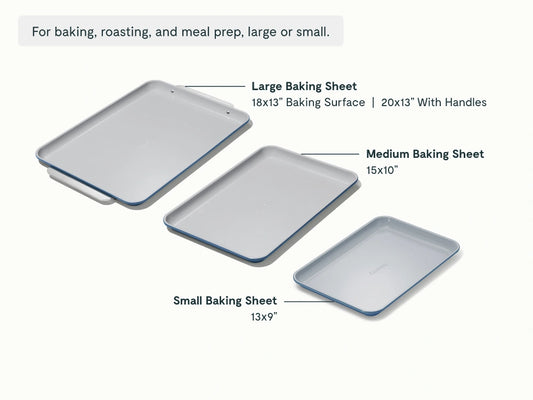 Baking Sheet Trio - 18x13", 15x10" & 13x9” Non-Stick Ceramic Sheets - US 9942