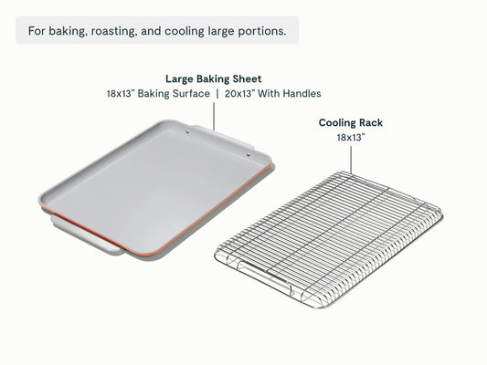 Baking & Cooling Duo - 18x13” Non-Stick Ceramic Sheet With Steel Rack - US 9833