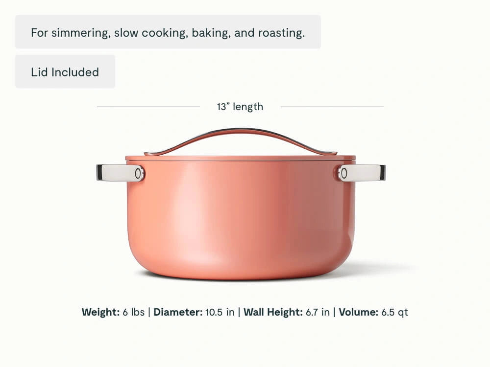 Dutch Oven - 6.5 qt Non-Stick Ceramic Pan With Lid - US 4144