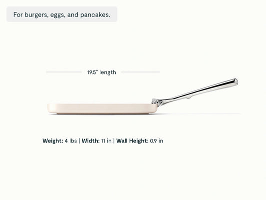Square Griddle Pan - 11” Non-Stick Ceramic Square Pan - US 3233