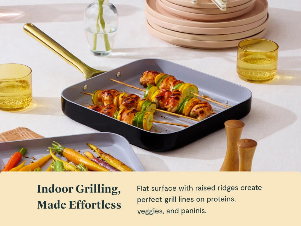 Square Grill Pan - 11” Non-Stick Ceramic Square Pan - US 4461