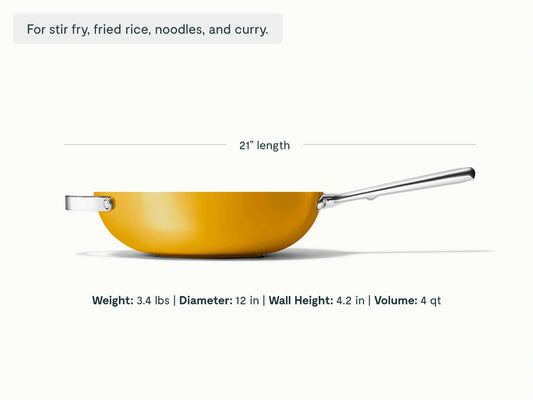 Stir Fry Pan - 12” Wok-Inspired Non-Stick Ceramic Pan - US 4323