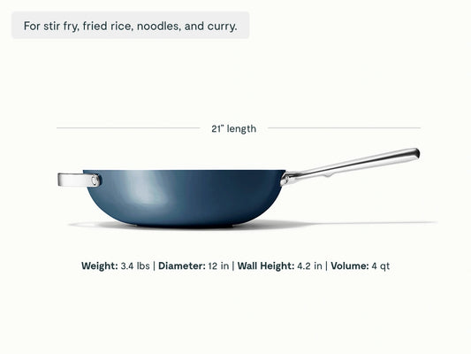 Stir Fry Pan - 12” Wok-Inspired Non-Stick Ceramic Pan - US 9199