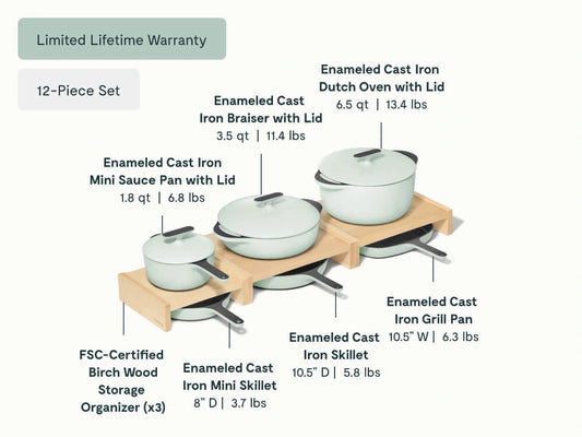 Enameled Cast Iron & Minis Set - 12-Piece Set With Complimentary Storage - US 7264