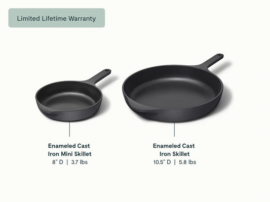 Enameled Cast Iron Skillet Duo - Durable Pair With Excellent Heat Retention - US 0839