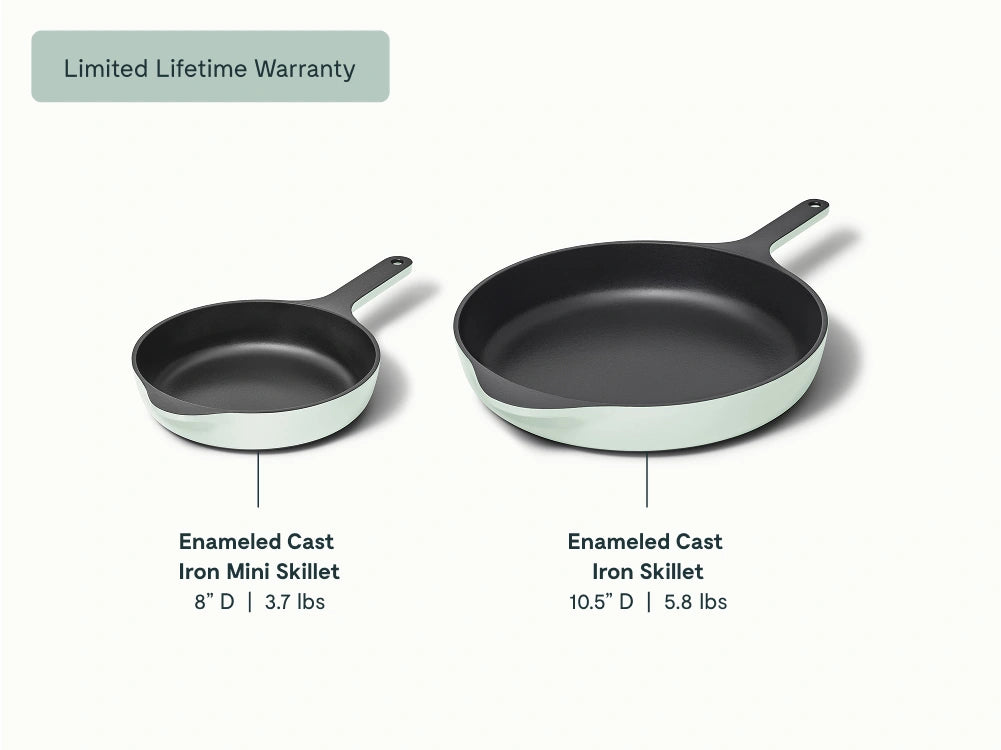 Enameled Cast Iron Skillet Duo - Durable Pair With Excellent Heat Retention - US 1283