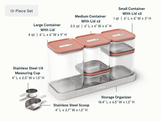 Glass Airtight Container Set - 13-Piece Set With Complimentary Storage - US 8289