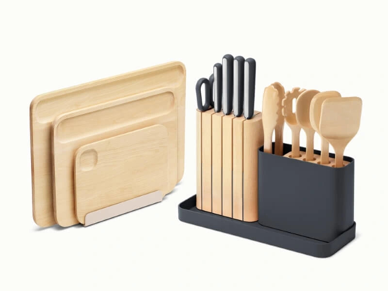 Prep & Boards Set - A one-stop-shop 18-piece cutting board, knife, & utensil set. - US 1275