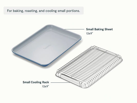 Small Baking & Cooling Duo - 13x9” Non-Stick Ceramic Sheet With Steel Rack - US 4551