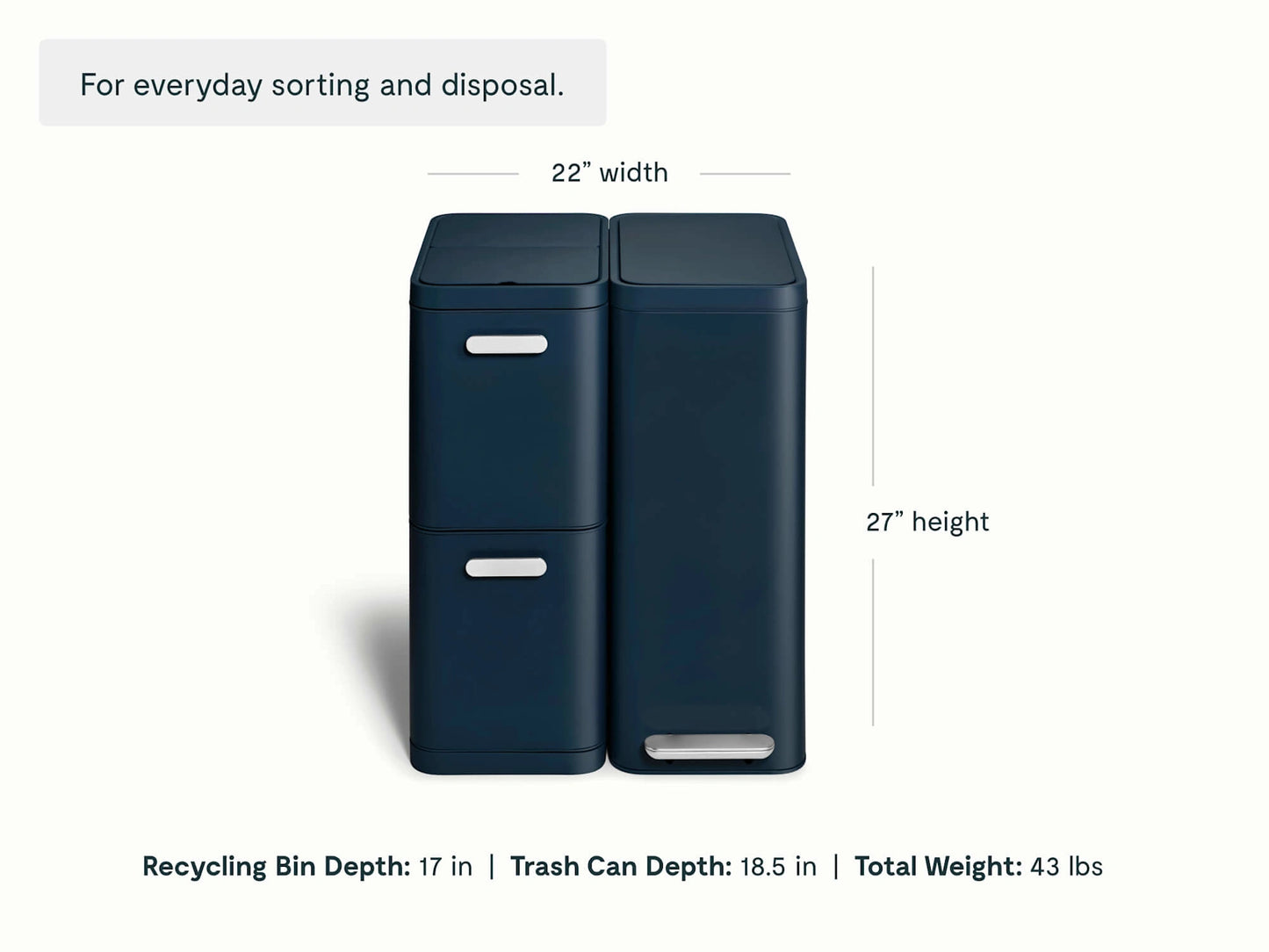 Trash & Recycling Duo (Slim) - A Cohesive System for Clean Sorting & Disposal - US 4990