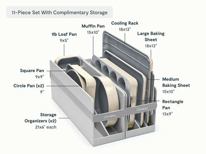 Full Ceramic Bakeware Set - 22-Piece Set With Complimentary Storage - US 6697
