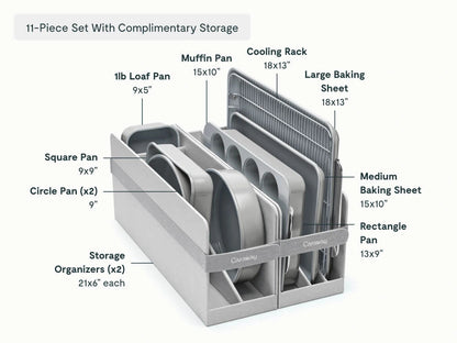 Bakeware Set - 11-Piece Set With Storage Organizers - US 4378