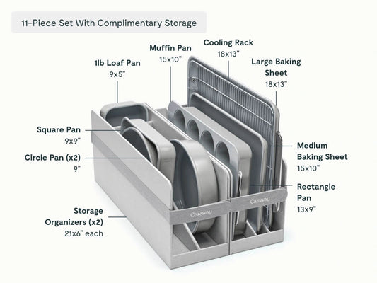 Full Ceramic Bakeware Set - 22-Piece Set With Complimentary Storage - US 7100