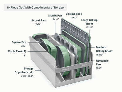 Bakeware Set - 11-Piece Set With Storage Organizers - US 8417