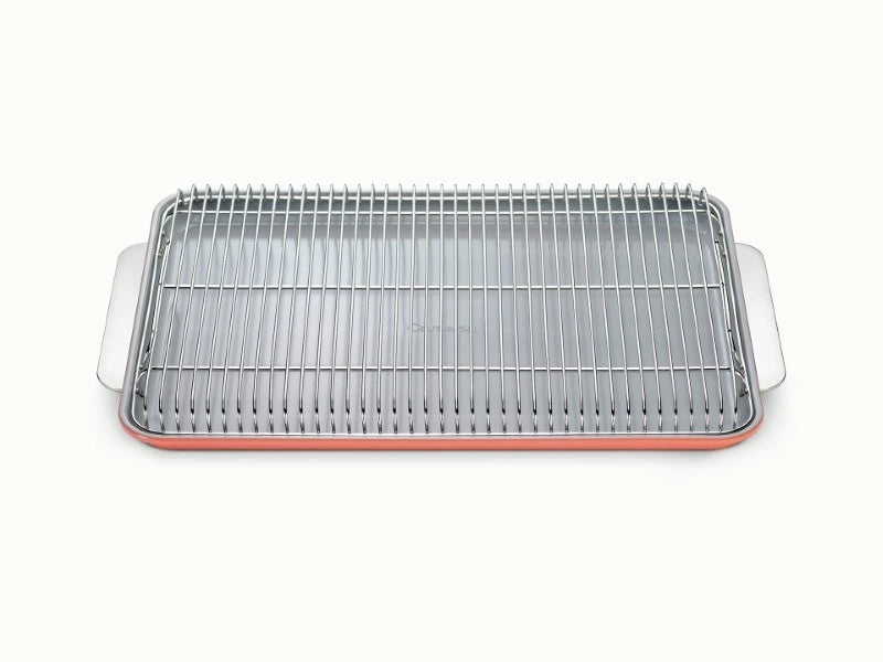 Baking &amp; Cooling Duo - 18x13” Non-Stick Ceramic Sheet With Steel Rack - US 9833