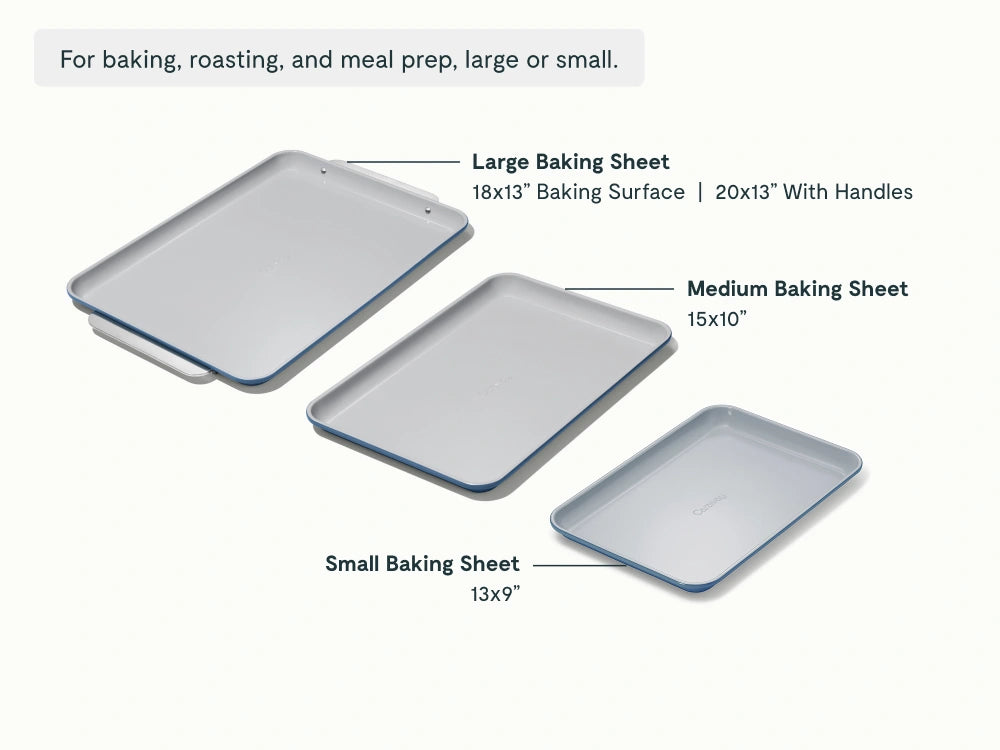 Baking Sheet Trio - 18x13", 15x10" &amp; 13x9” Non-Stick Ceramic Sheets - US 9942
