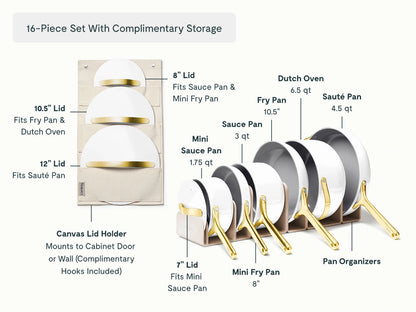Cookware &amp; Minis Set - 16-Piece Ceramic Set With Complimentary Storage - US 8320