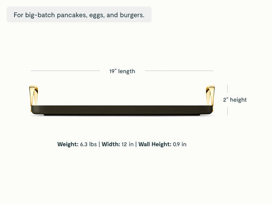 Double Burner Griddle - 19x12” Non-Stick Ceramic Pan - US 5144