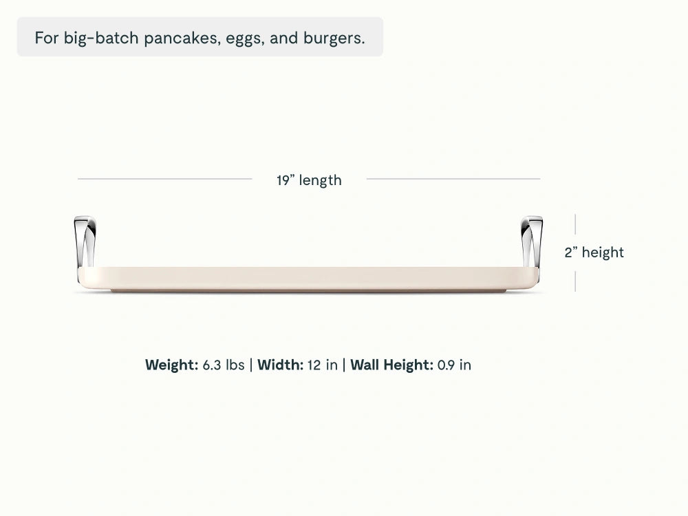 Double Burner Griddle - 19x12” Non-Stick Ceramic Pan - US 7829