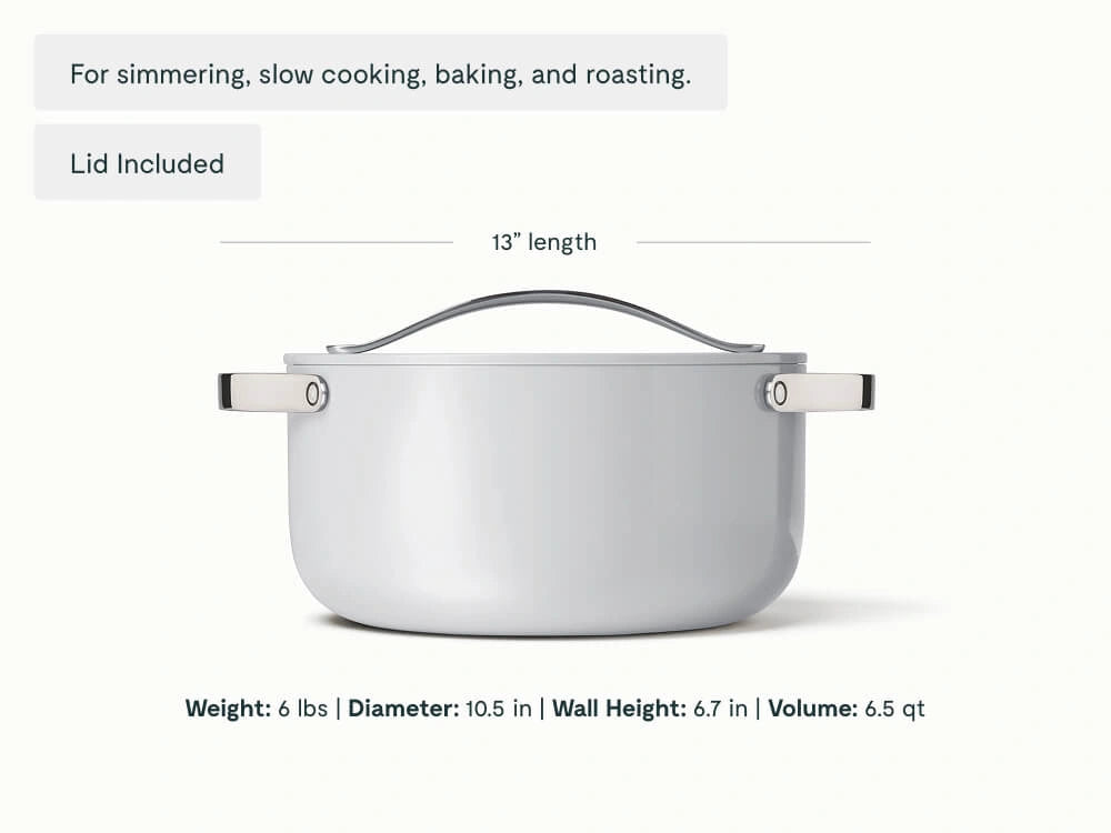 Dutch Oven - 6.5 qt Non-Stick Ceramic Pan With Lid - US 6733