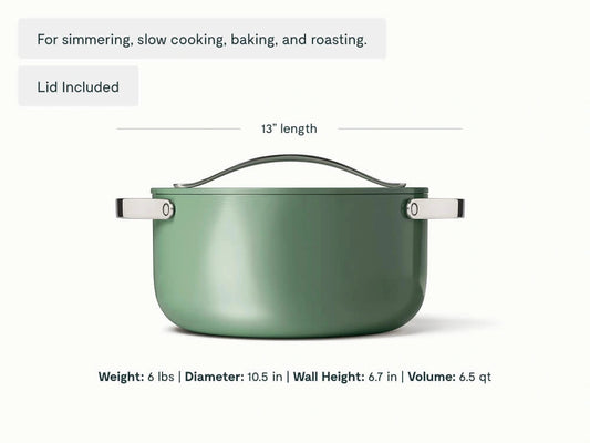 Dutch Oven - 6.5 qt Non-Stick Ceramic Pan With Lid - US 4030