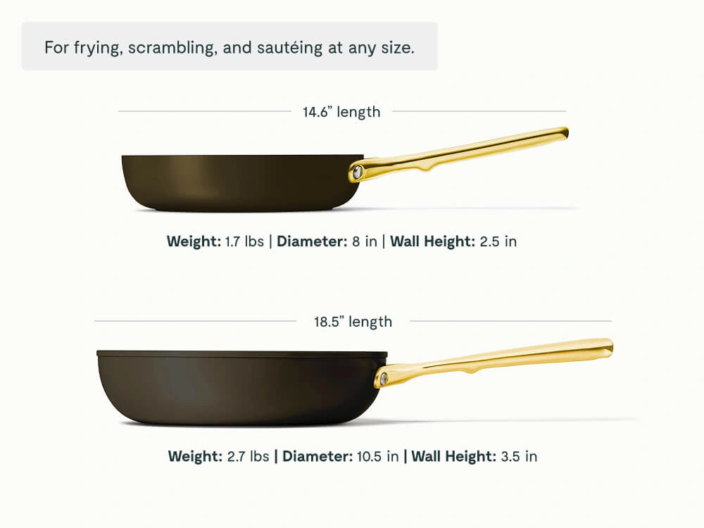 Fry Pan Duo - 8” &amp; 10.5” Non-Stick Ceramic Fry Pans - US 0729