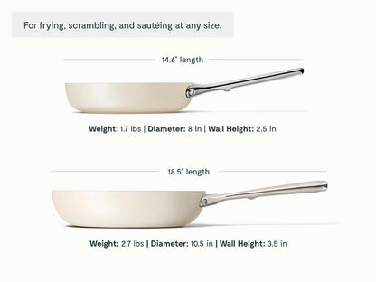Fry Pan Duo - 8” &amp; 10.5” Non-Stick Ceramic Fry Pans - US 9032