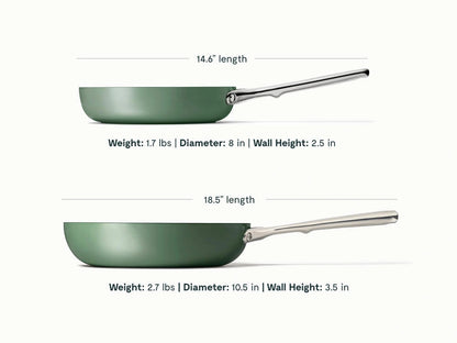 4pc Fry &amp; Sauté Set  - Non-Stick Ceramic Fry Pan, Mini Fry Pan &amp; Sauté Pan - US 1703