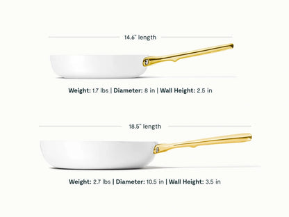 4pc Fry &amp; Sauté Set  - Non-Stick Ceramic Fry Pan, Mini Fry Pan &amp; Sauté Pan - US 0284