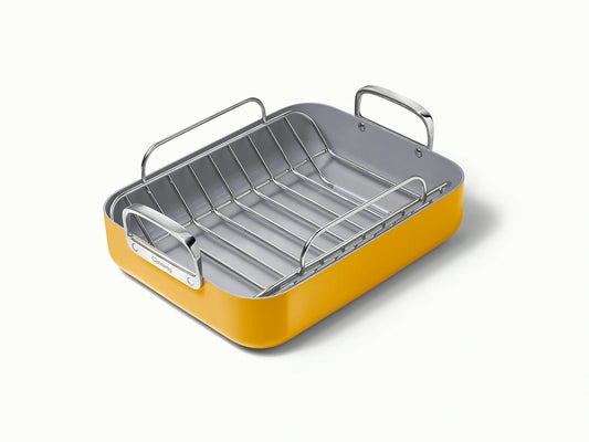 Roasting Pan - 16x13” Non-Stick Ceramic Pan With Rack - US 4659