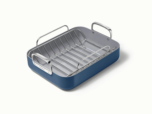 Roasting Pan - 16x13” Non-Stick Ceramic Pan With Rack - US 3931