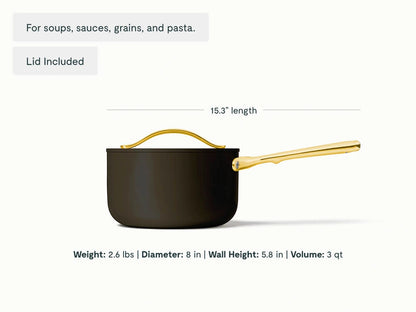 Daily Duo - 3-Piece Set of Ceramic-Coated Pans With Lid - US 2439