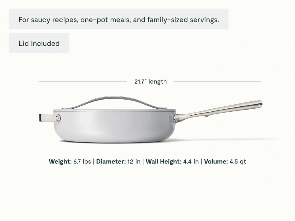 Sauté Pan Duo - 4-Piece Set of Non-Stick Ceramic Pans With Lids - US 4426