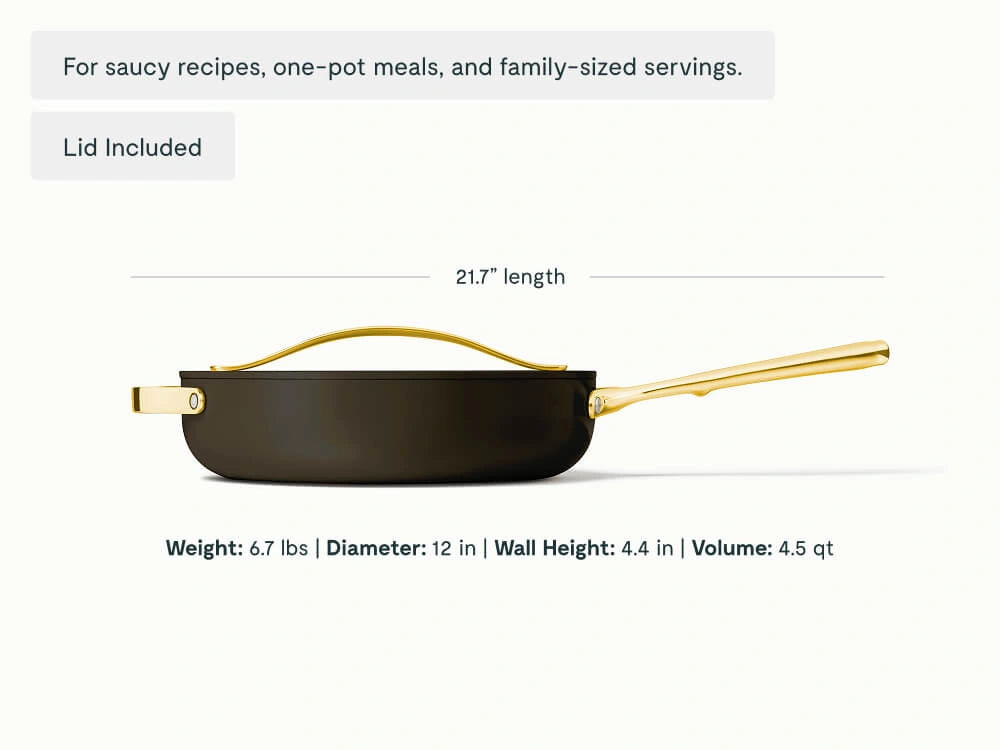Sauté Pan Duo - 4-Piece Set of Non-Stick Ceramic Pans With Lids - US 7705