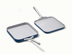 Square Pan Duo - 11” Non-Stick Ceramic Grill &amp; Griddle Pans - US 6149