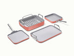 Squareware Set - 7-Piece Set of Ceramic-Coated Pans With Complimentary Storage - US 1866