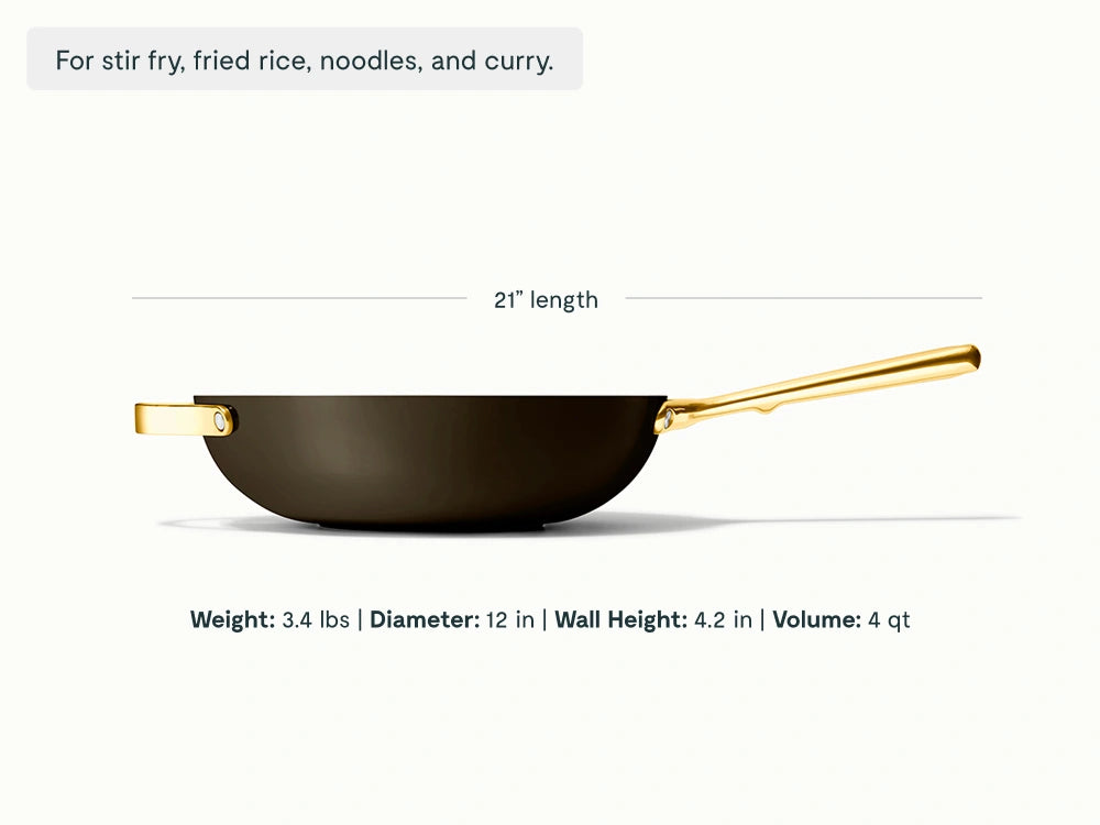 Stir Fry Pan - 12” Wok-Inspired Non-Stick Ceramic Pan - US 8056