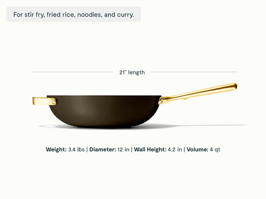Stir Fry Pan - 12” Wok-Inspired Non-Stick Ceramic Pan - US 8056