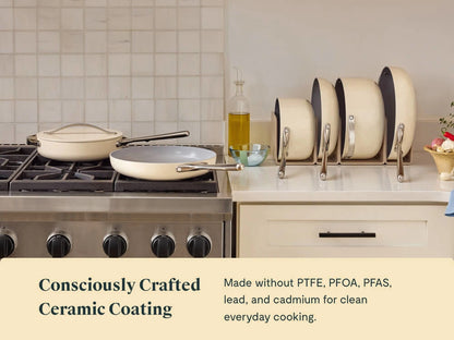 Cookware Set - 12-Piece Ceramic Set With Storage Organizers - US 7804