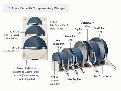 Cookware &amp; Minis Set - 16-Piece Ceramic Set With Complimentary Storage - US 2531