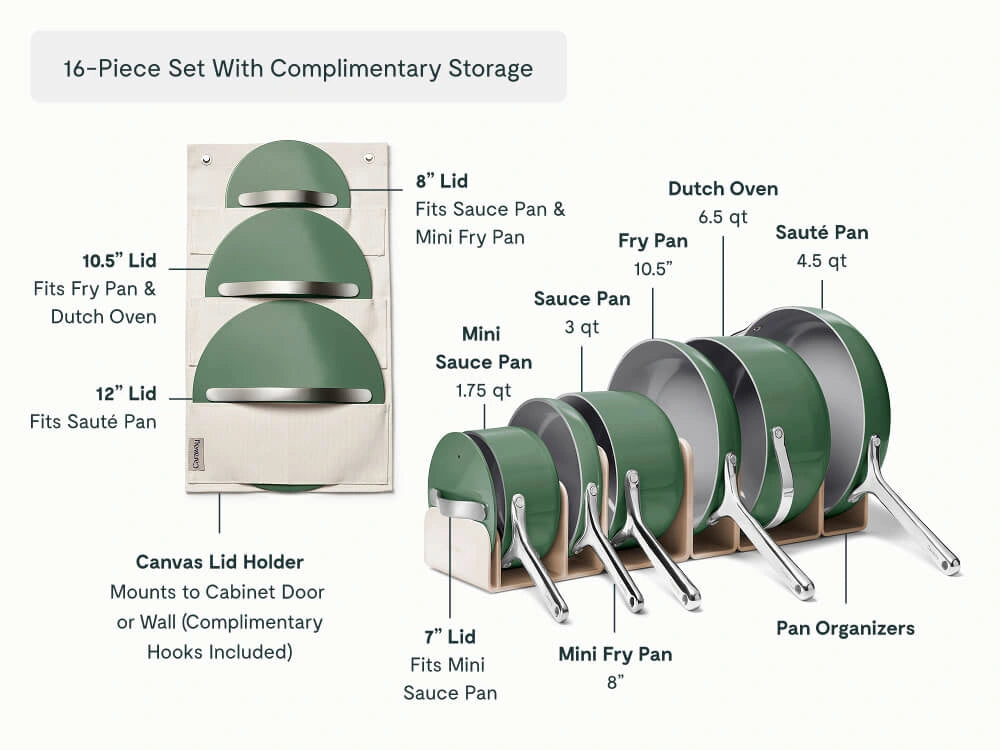Cookware &amp; Minis Set - 16-Piece Ceramic Set With Complimentary Storage - US 1690
