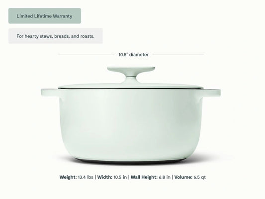 6.5 qt Enameled Cast Iron Dutch Oven - 6.5qt Dutch Oven with excellent heat retention for hearty stews, breads, and roasts. - US 3933